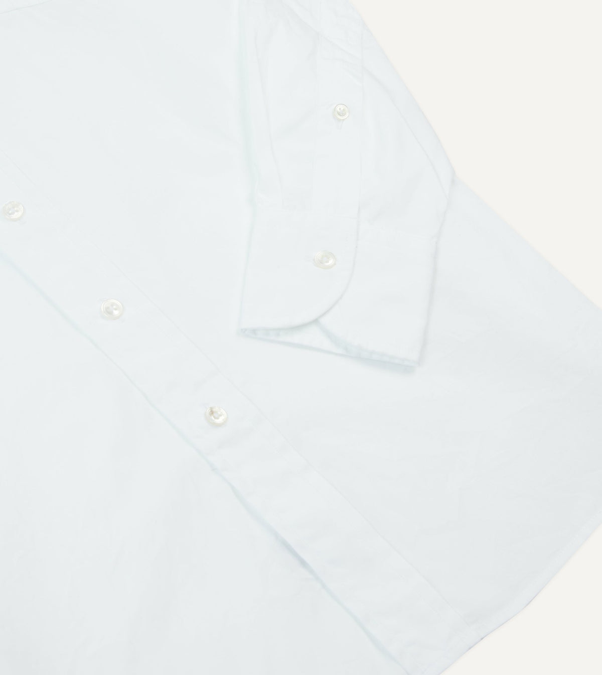 Drake's White Cotton Pocket Poplin Button-Down Shirt