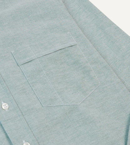 Drake's Green Cotton Oxford Cloth Button-Down Shirt