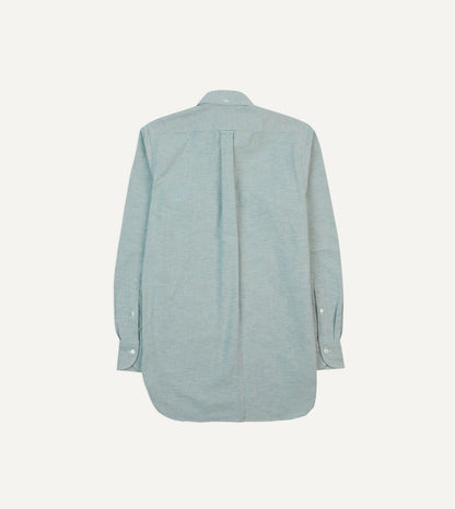 Drake's Green Cotton Oxford Cloth Button-Down Shirt
