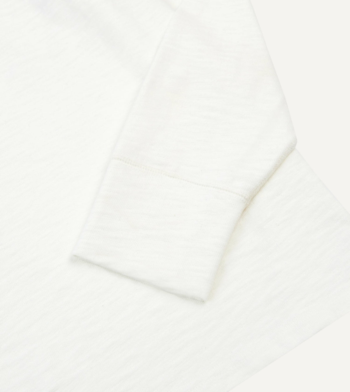 Drake's Ecru and Green Chevron Cotton Rugby Shirt