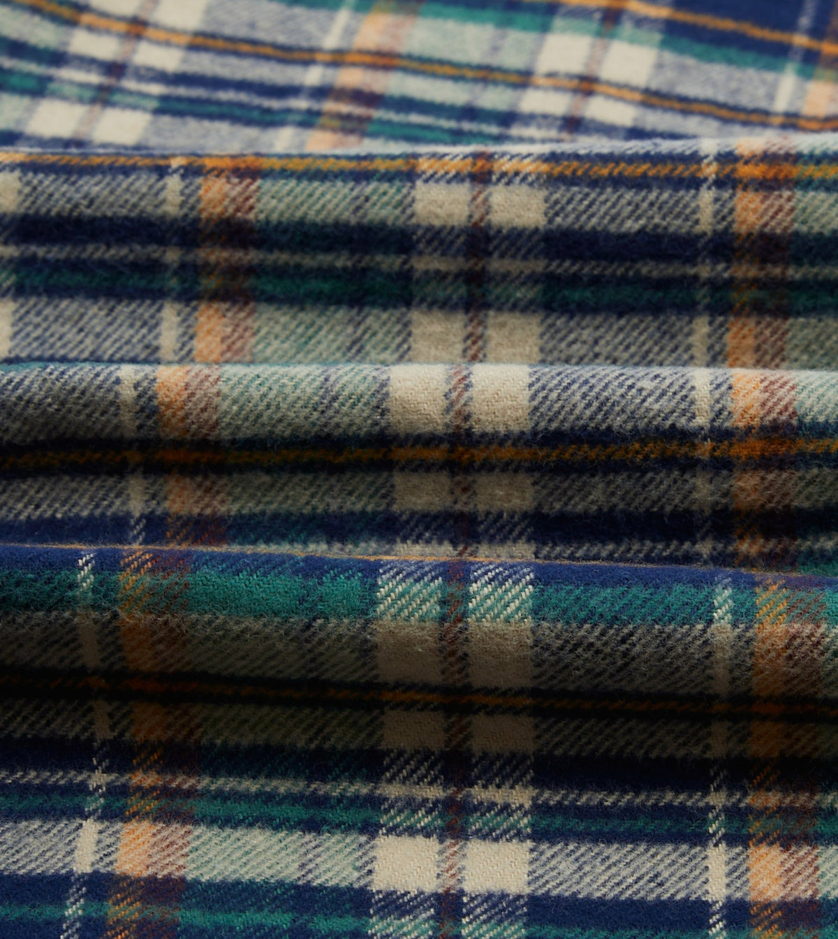 Drake's Indigo Check Cotton Two-Pocket Work Shirt