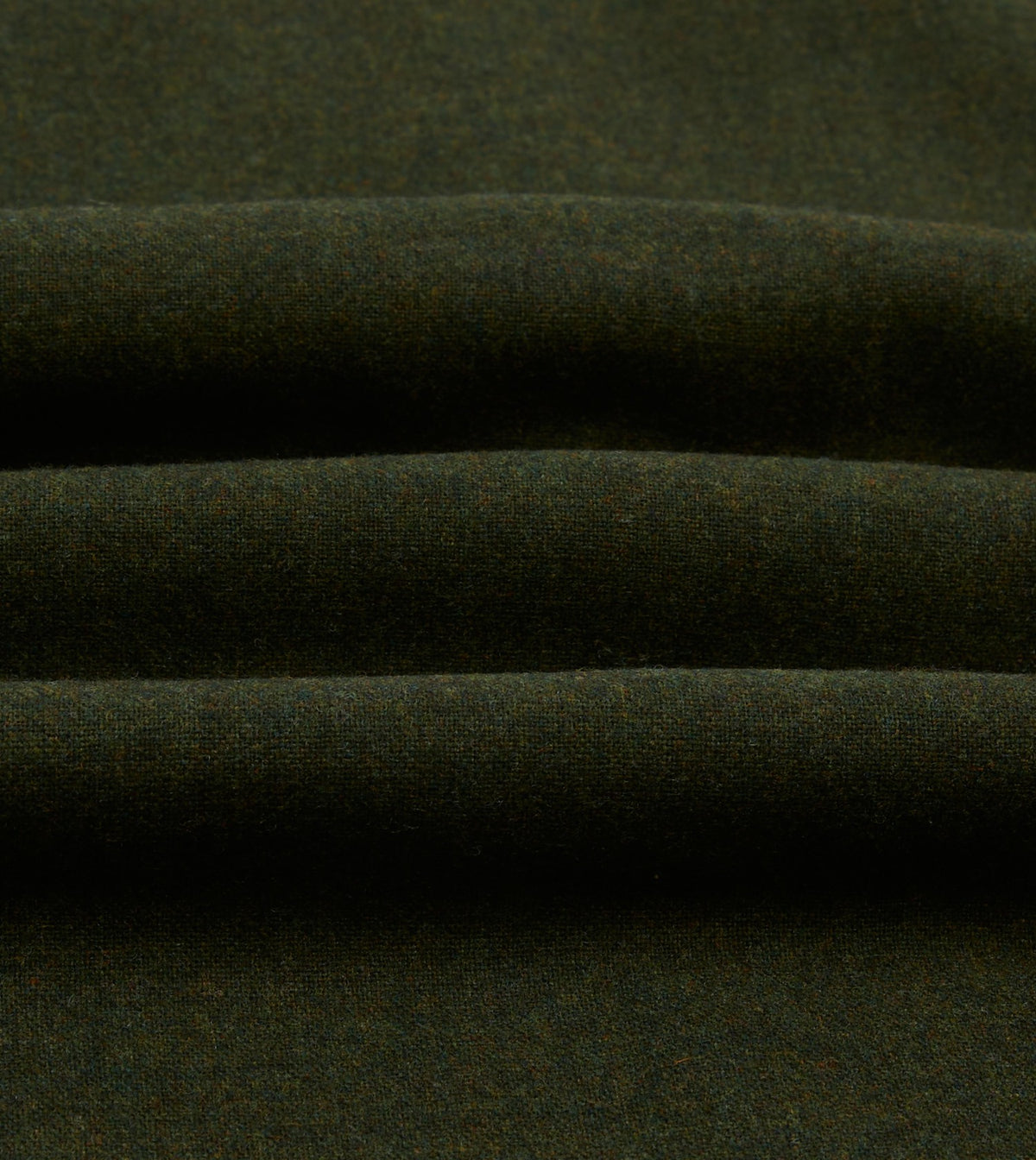 Drake's Dark Green Wool Two-Pocket Camp Collar Work Shirt