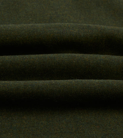 Drake's Dark Green Wool Two-Pocket Camp Collar Work Shirt