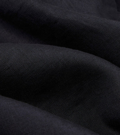 Drake's Dark Navy Linen Spread Collar Shirt