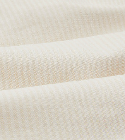 Drake's Cream Ticking Stripe Cotton Oxford Cloth Button-Down Shirt