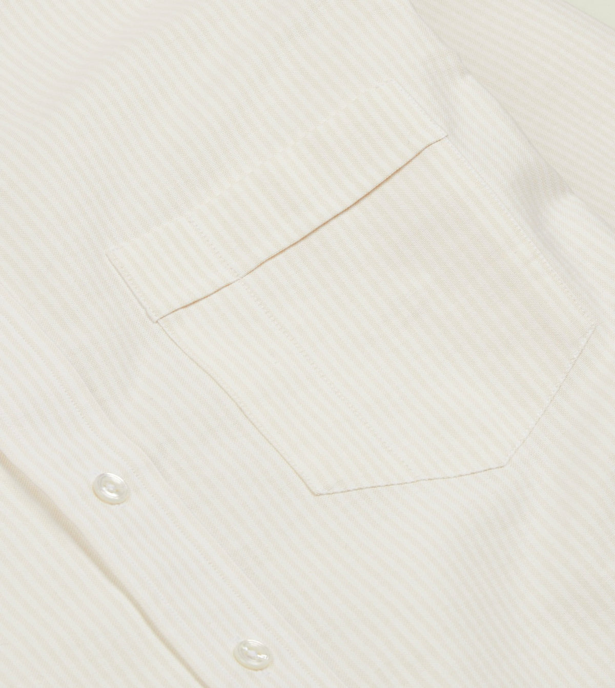 Drake's Cream Ticking Stripe Cotton Oxford Cloth Button-Down Shirt