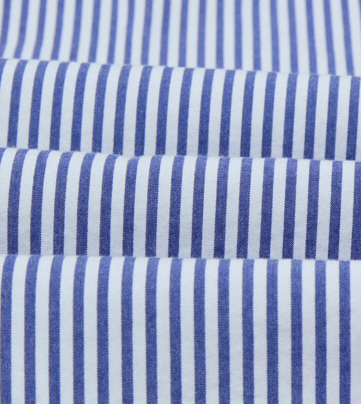 Drake's Blue and White Stripe Button-Down Collar Fob Pocket Shirt