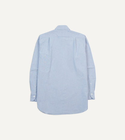 Drake's Blue Cotton Oxford Cloth Long Point Collar Shirt