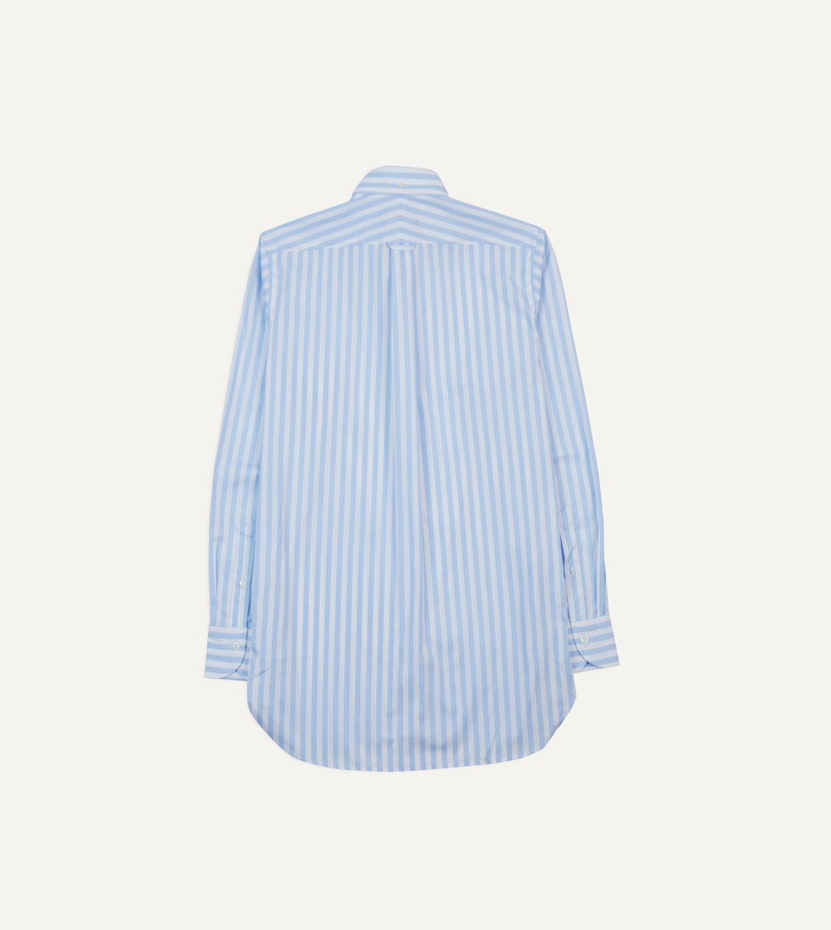 Drake's Blue Broad Stripe Cotton Poplin Button-Down Shirt