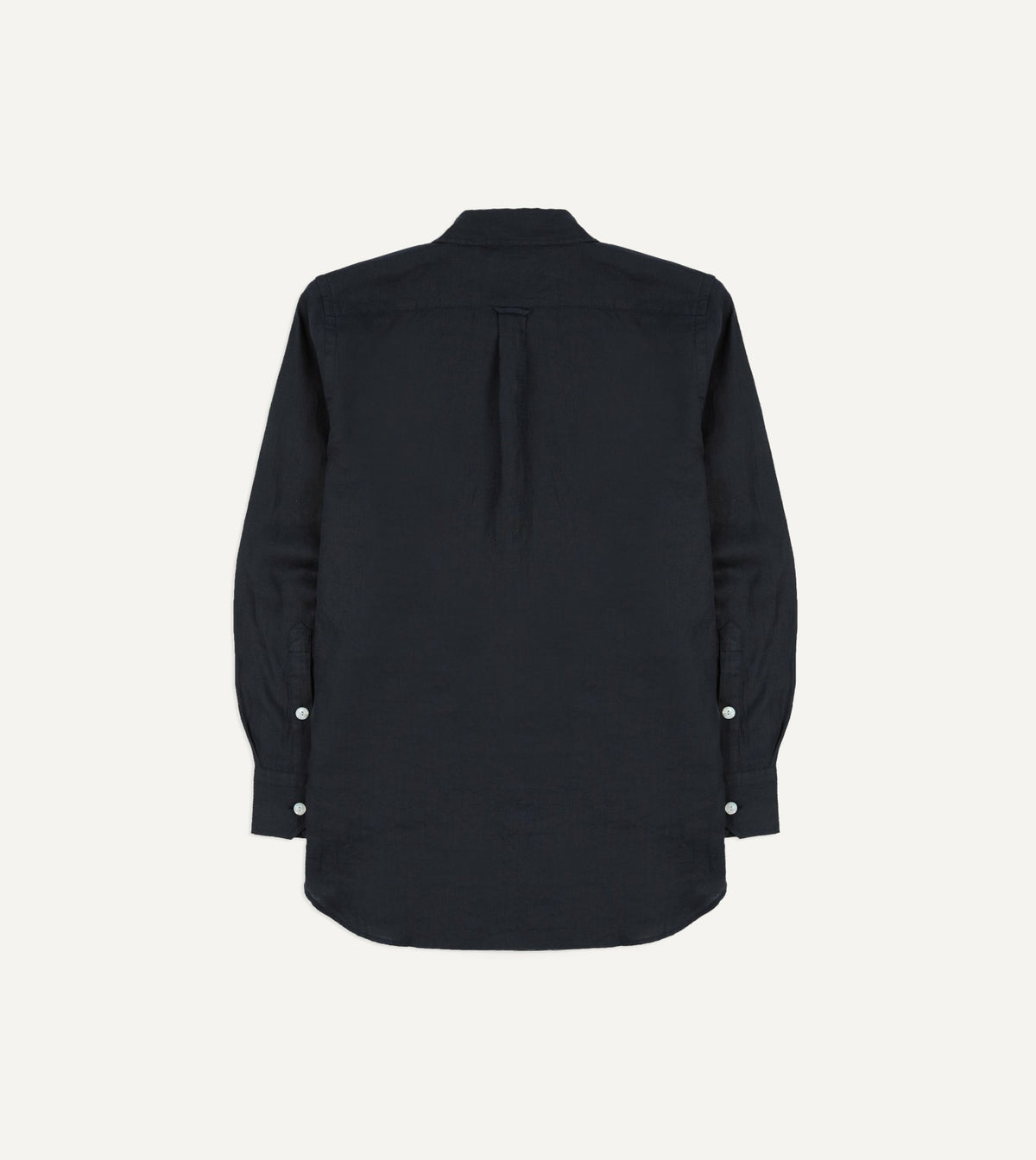 Drake's Navy Linen Pintuck Military Shirt