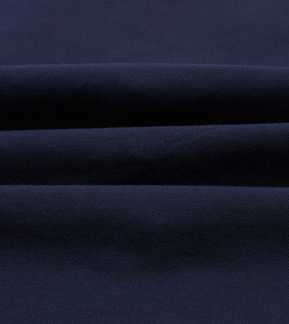 Drake's Navy Cotton Twill Two-Pocket Work Shirt
