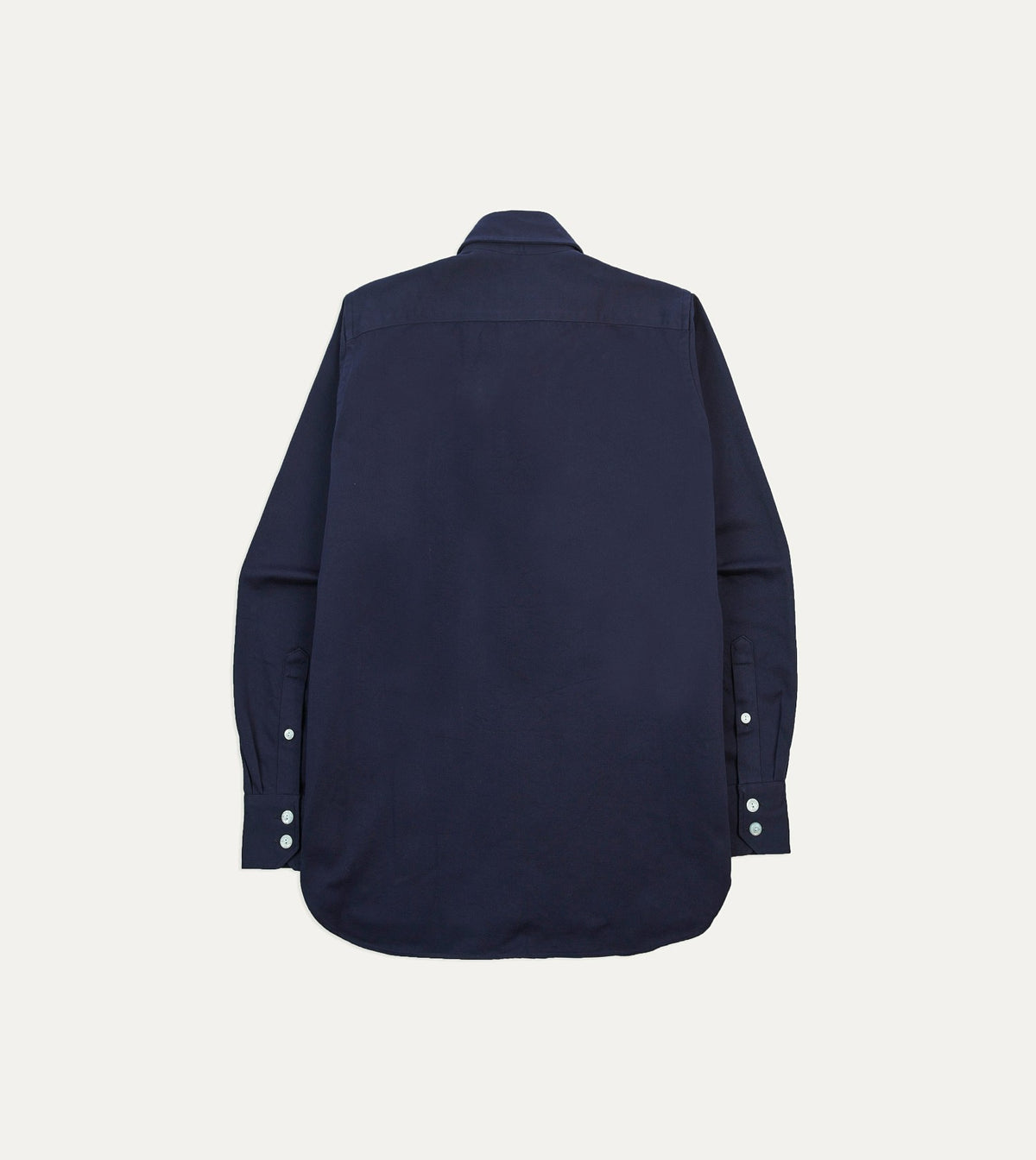 Drake's Navy Cotton Twill Two-Pocket Work Shirt