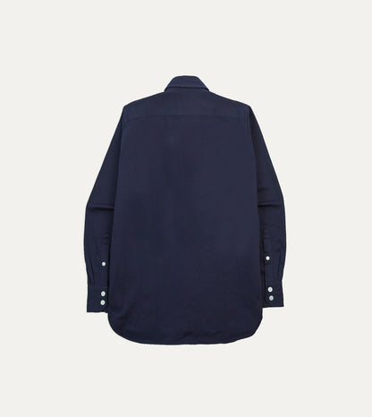 Drake's Navy Cotton Twill Two-Pocket Work Shirt