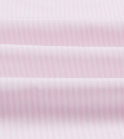 Drake's Pink Narrow Stripe Cotton Poplin Button-Down Shirt