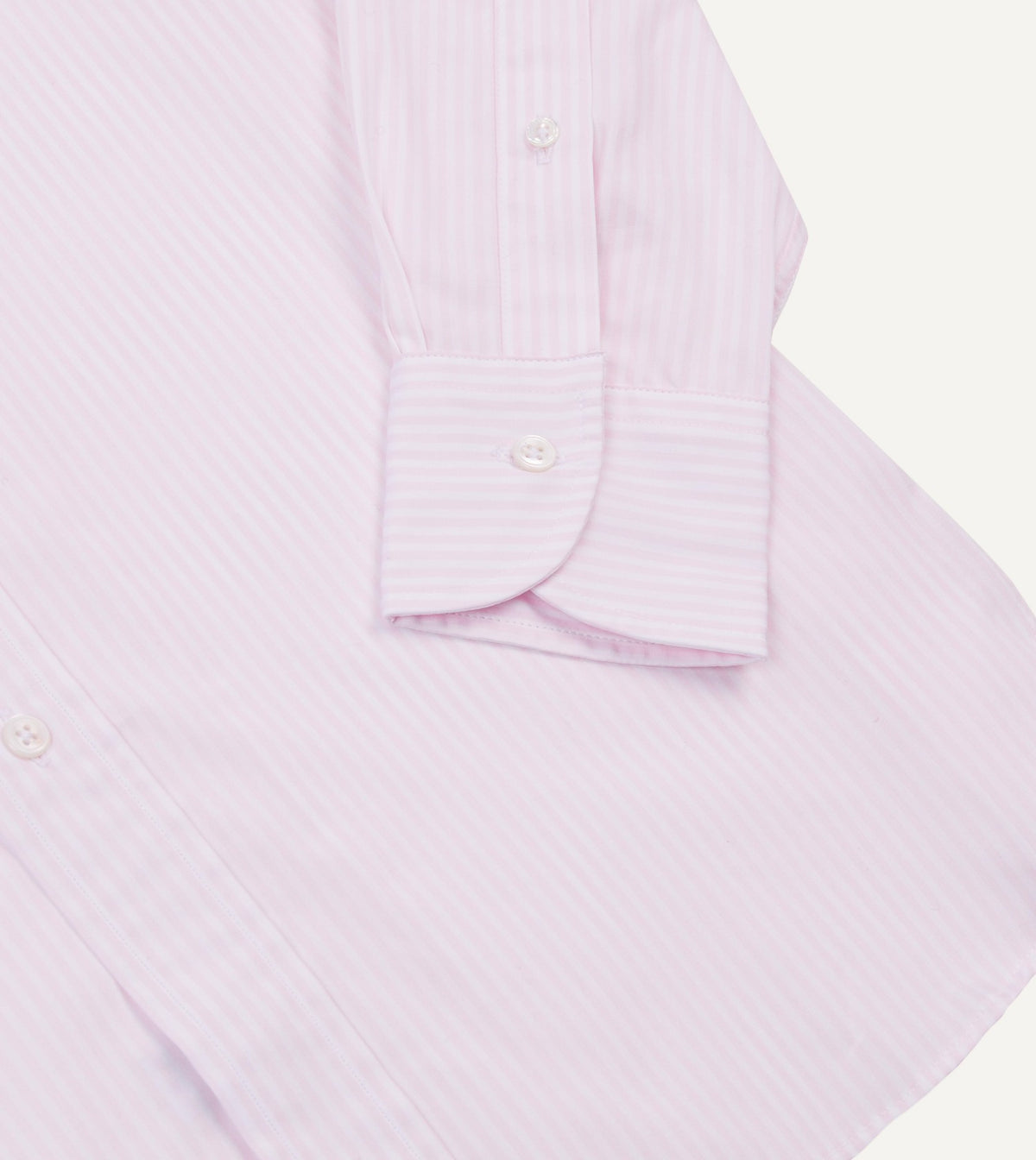 Drake's Pink Narrow Stripe Cotton Poplin Button-Down Shirt