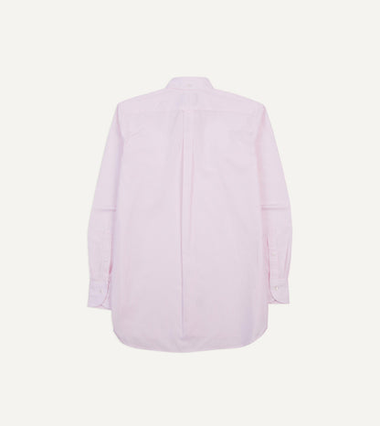 Drake's Pink Narrow Stripe Cotton Poplin Button-Down Shirt