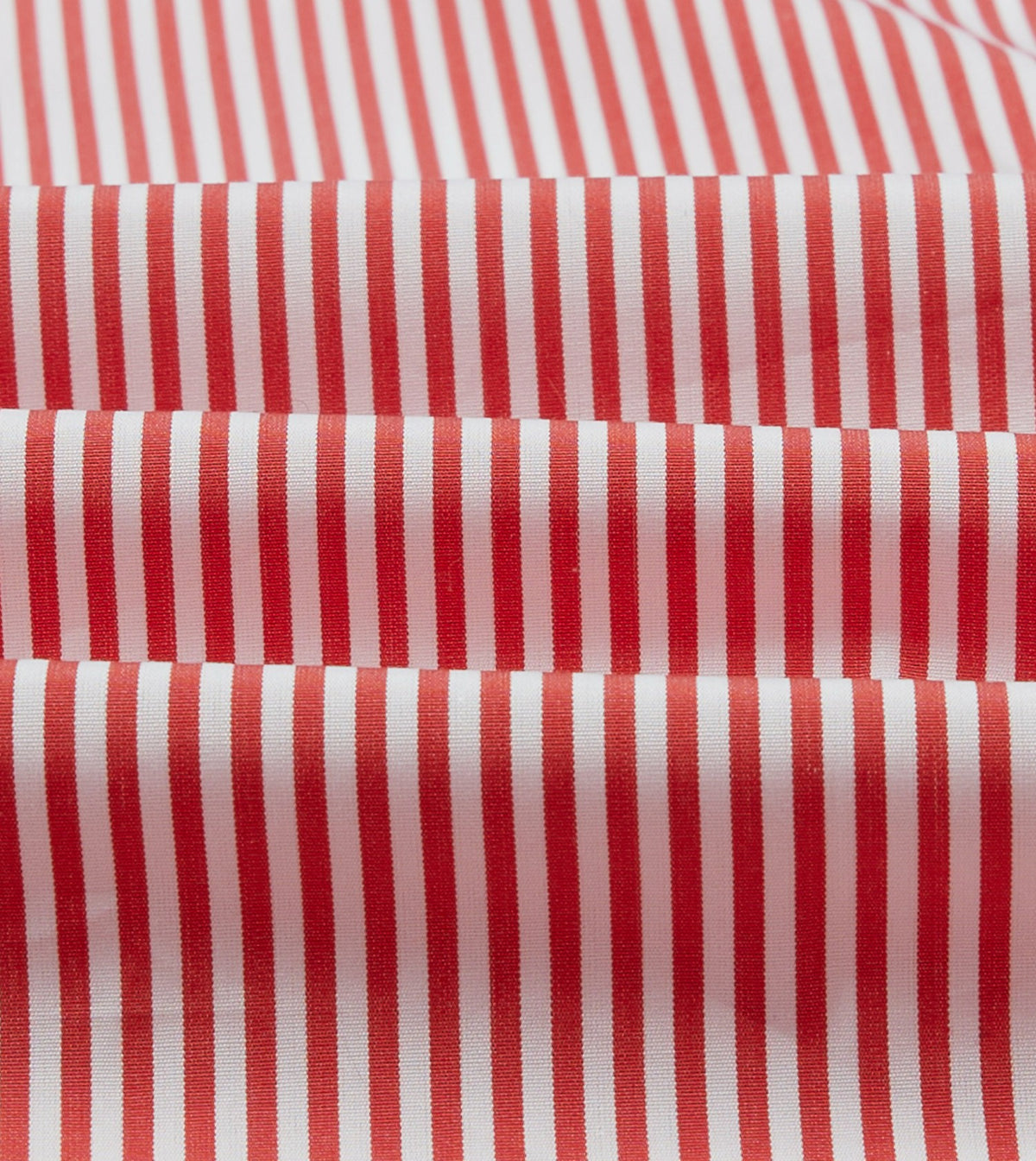 Drake's Red Narrow Stripe Cotton Poplin Button-Down Shirt