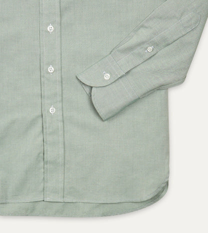 Drake's Green Pinpoint Oxford Cotton Cloth Button-Down Shirt