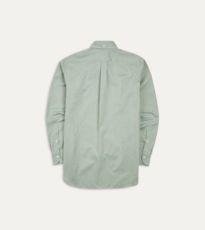 Drake's Green Pinpoint Oxford Cotton Cloth Button-Down Shirt