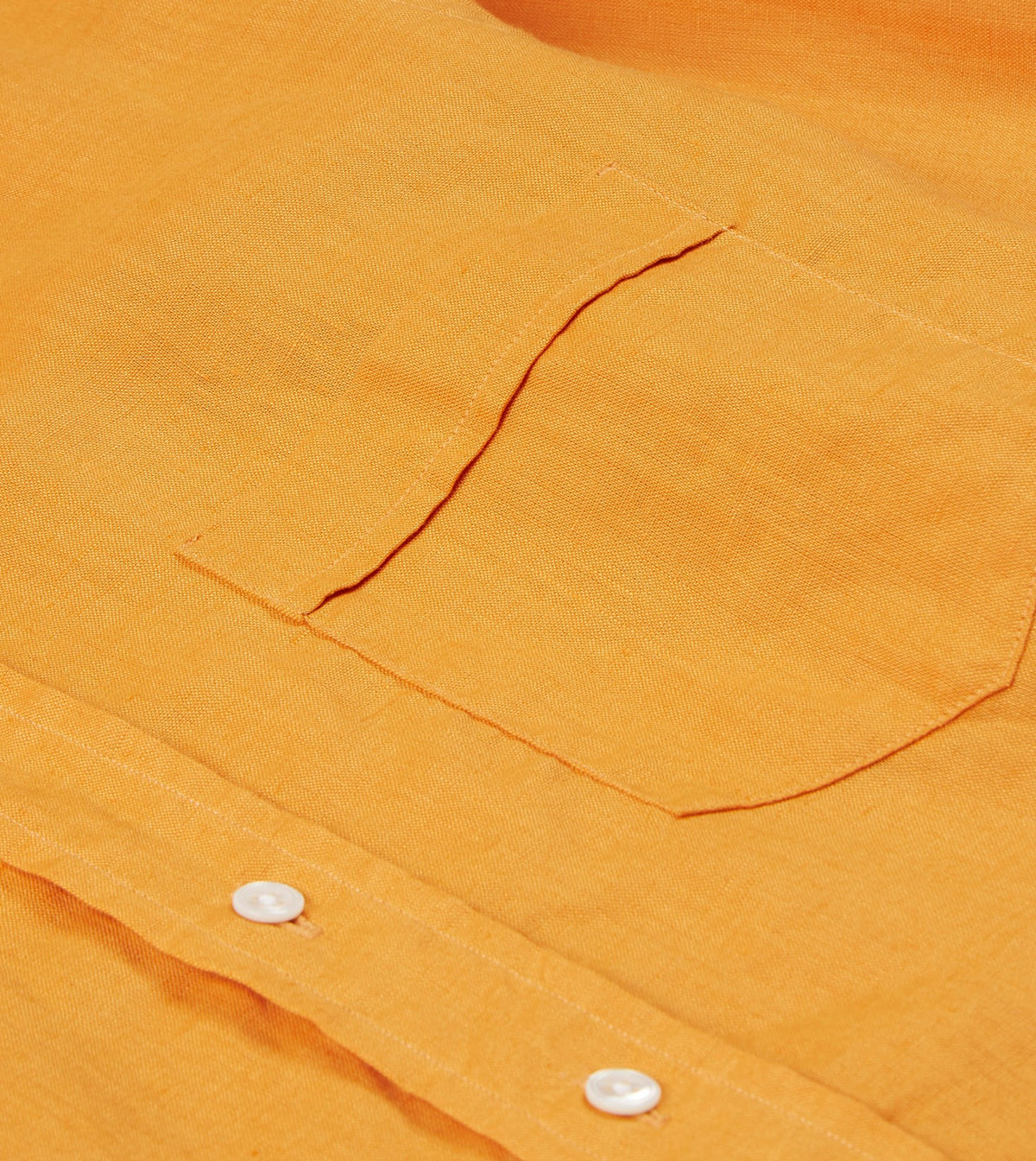 Drake's Yellow Linen Spread Collar Shirt