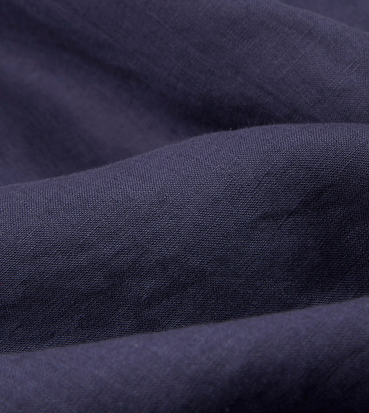 Drake's Washed Navy Linen Spread Collar Shirt
