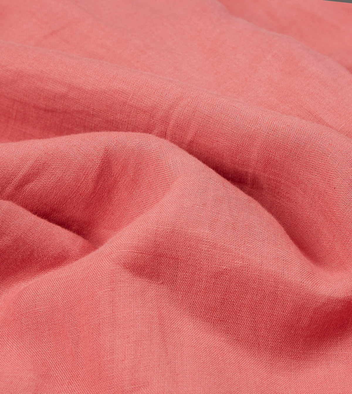 Drake's Pink Linen Spread Collar Shirt