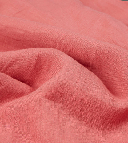 Drake's Pink Linen Spread Collar Shirt