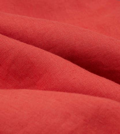 Drake's Red Linen Spread Collar Shirt