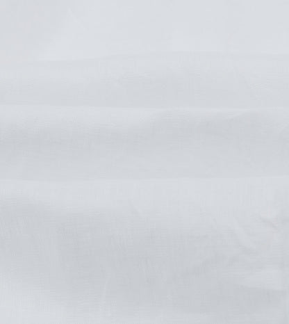 Drake's White Linen Spread Collar Shirt