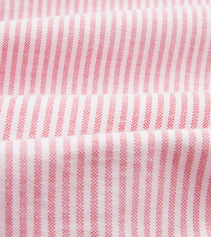 Drake's Pink Ticking Stripe Cotton Oxford Cloth Button-Down Shirt