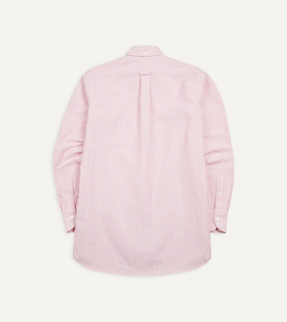 Drake's Pink Ticking Stripe Cotton Oxford Cloth Button-Down Shirt