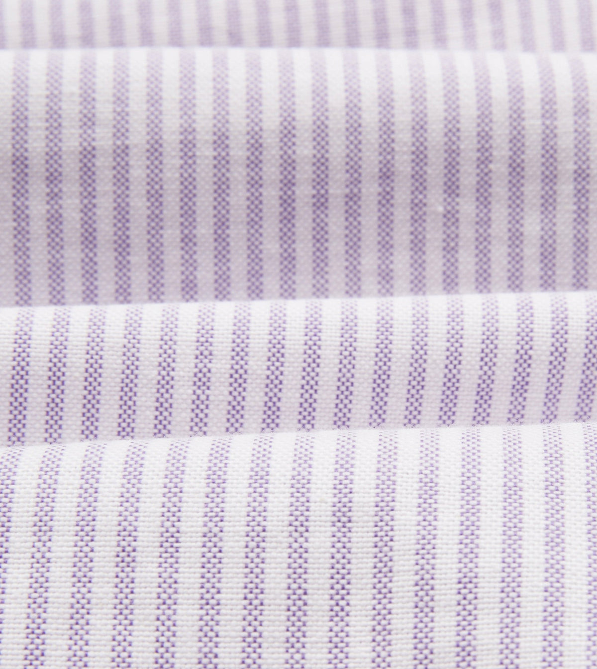 Drake's Lilac Ticking Stripe Cotton Oxford Cloth Button-Down Shirt
