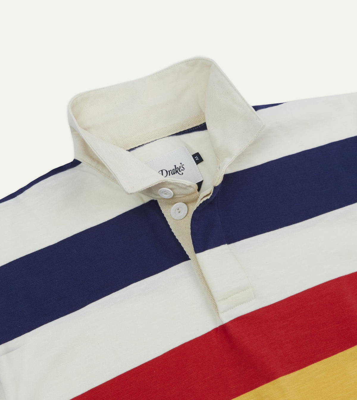 Drake's Multi Stripe Flamé Cotton Rugby Shirt