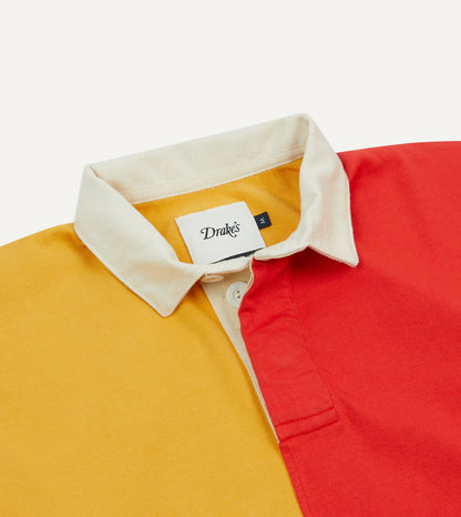 Drake's Multi Panelled Cotton Rugby Shirt