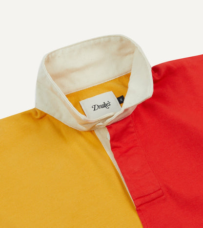Drake's Multi Panelled Cotton Rugby Shirt