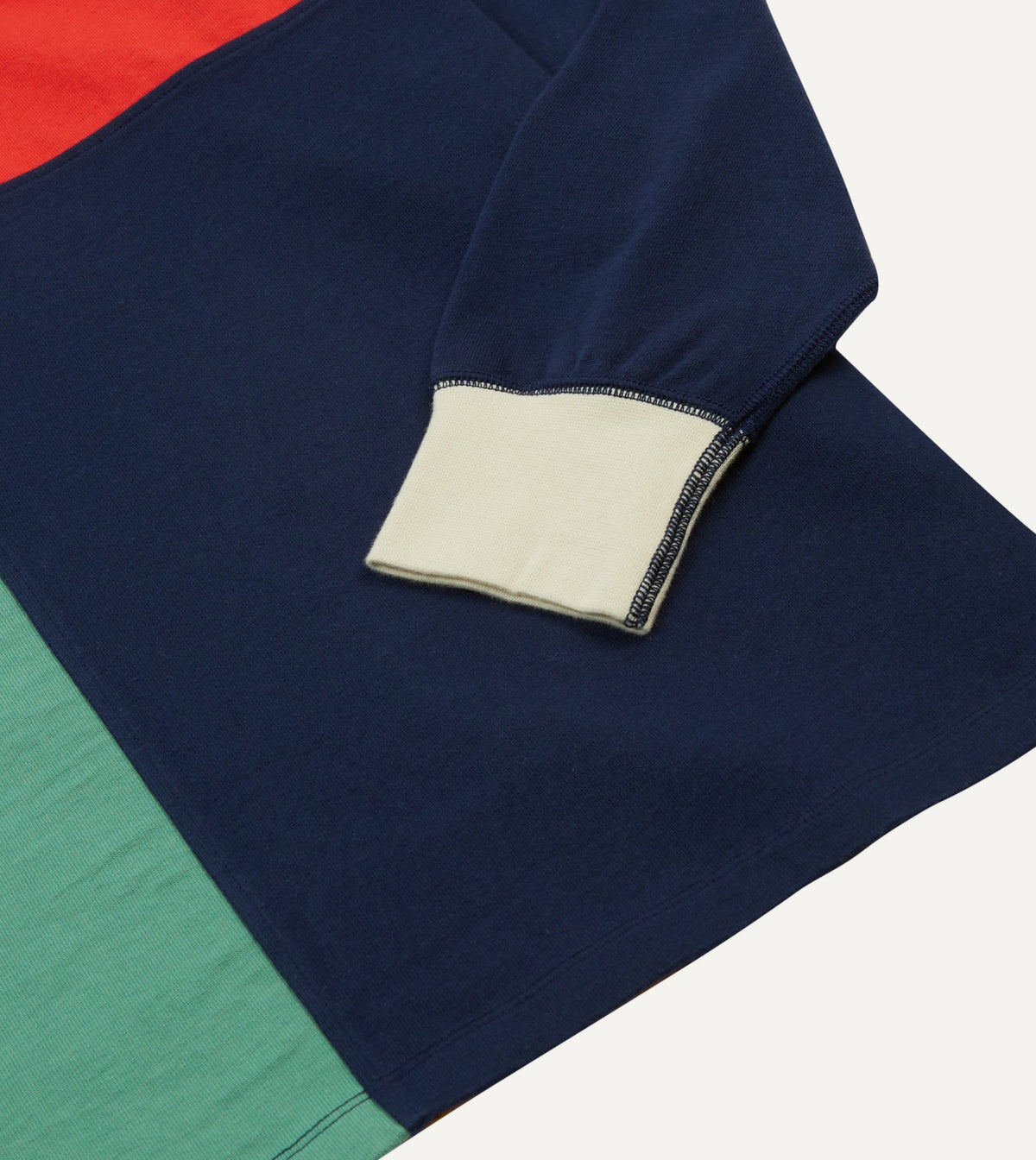 Drake's Multi Panelled Cotton Rugby Shirt