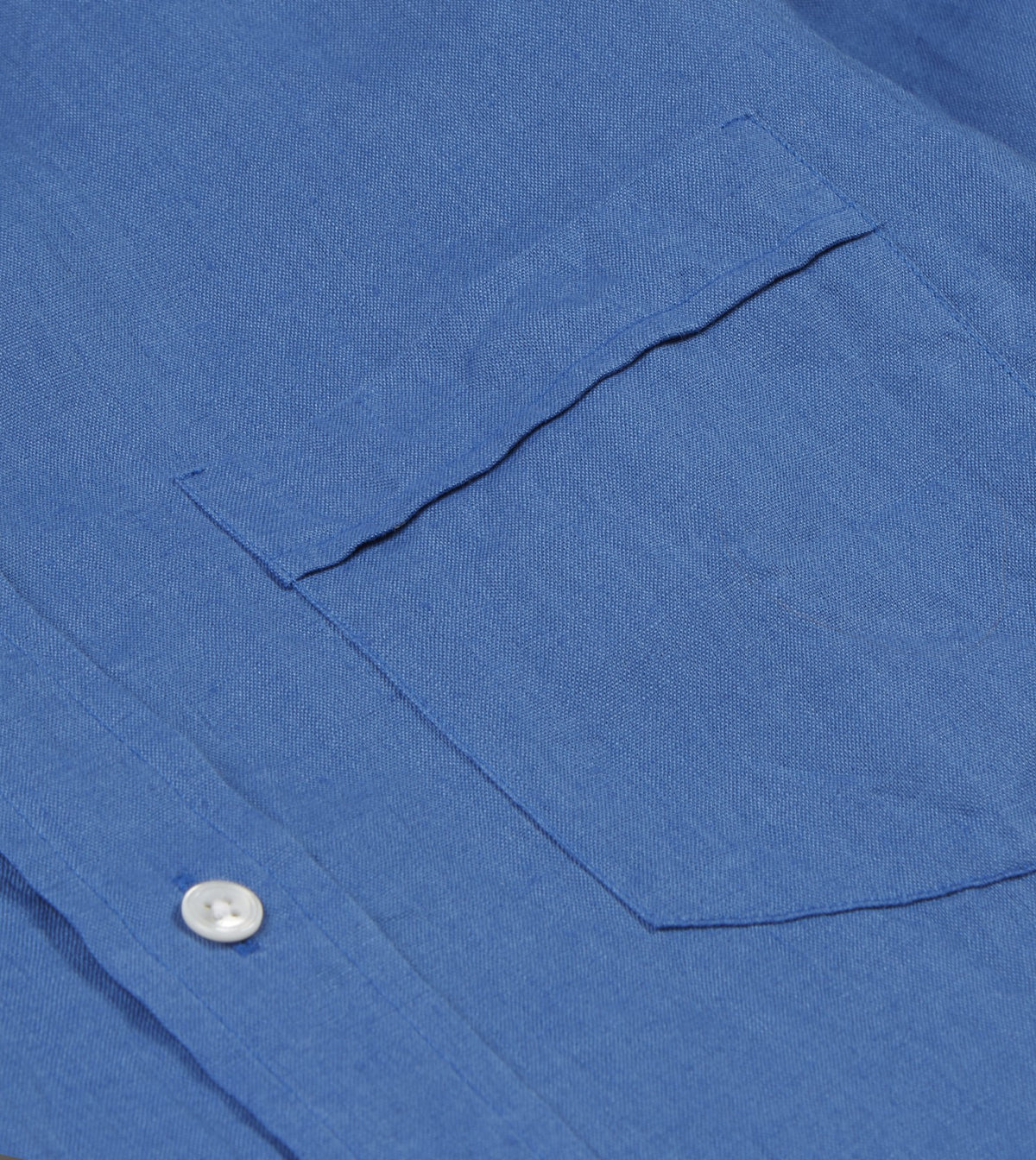 Drake's Bright Navy Linen Spread Collar