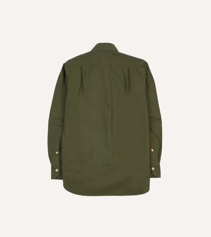 Drake's Olive Ripstop Cotton Work Shirt