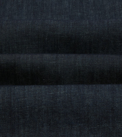 Drake's Navy Cotton-Hemp Denim Camp Collar Work Shirt