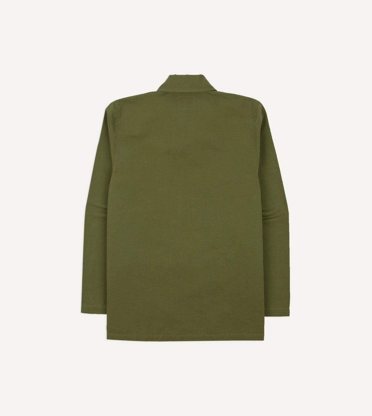 Drake's Green Vintage Cotton Spread Collar Popover Shirt