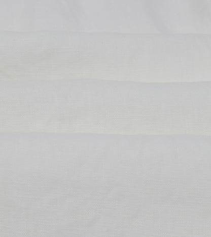 Drake's White Linen Mandarin Collar Shirt