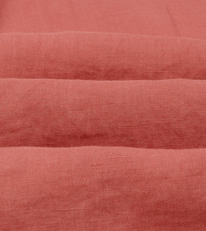 Drake's Pink Linen Pintuck Military Shirt