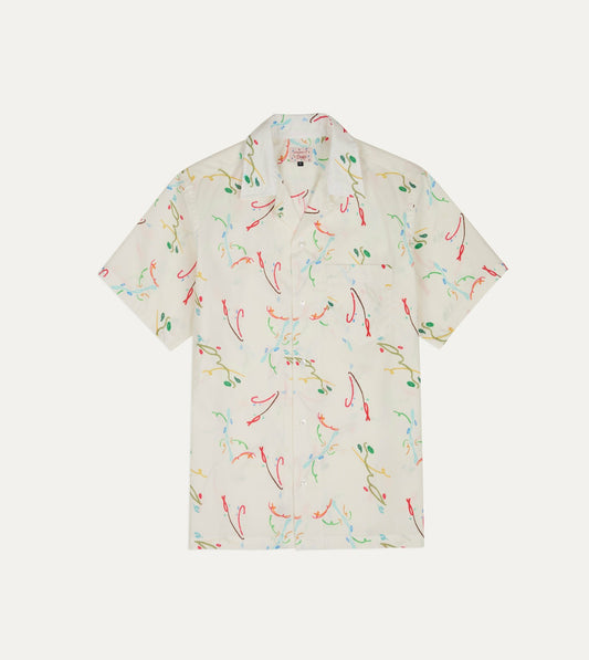 Drake's Mayumi Y. for Drake’s Print Cotton Camp Collar Short Sleeve Shirt