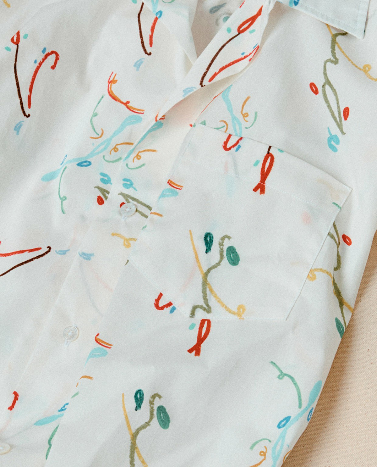 Drake's Mayumi Y. for Drake’s Print Cotton Camp Collar Short Sleeve Shirt