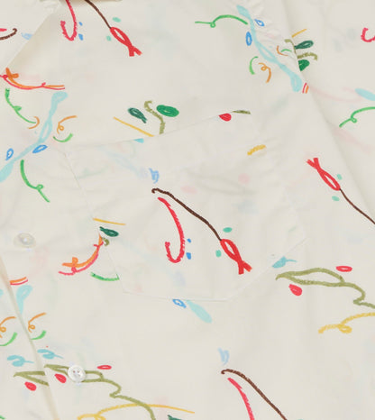 Drake's Mayumi Y. for Drake’s Print Cotton Camp Collar Short Sleeve Shirt