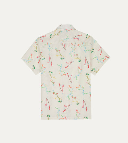 Drake's Mayumi Y. for Drake’s Print Cotton Camp Collar Short Sleeve Shirt