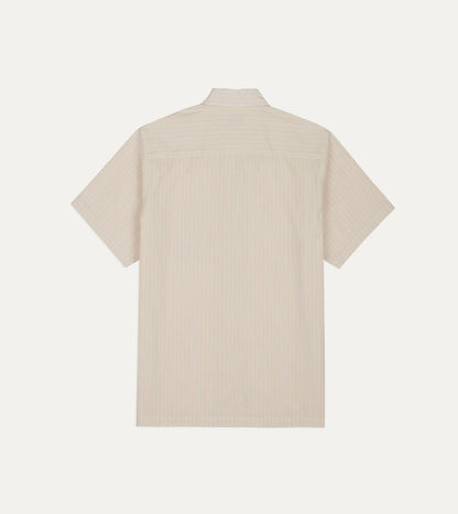 Drake's Mayumi Y. for Drake’s Stripe Cotton Camp Collar Short Sleeve Shirt