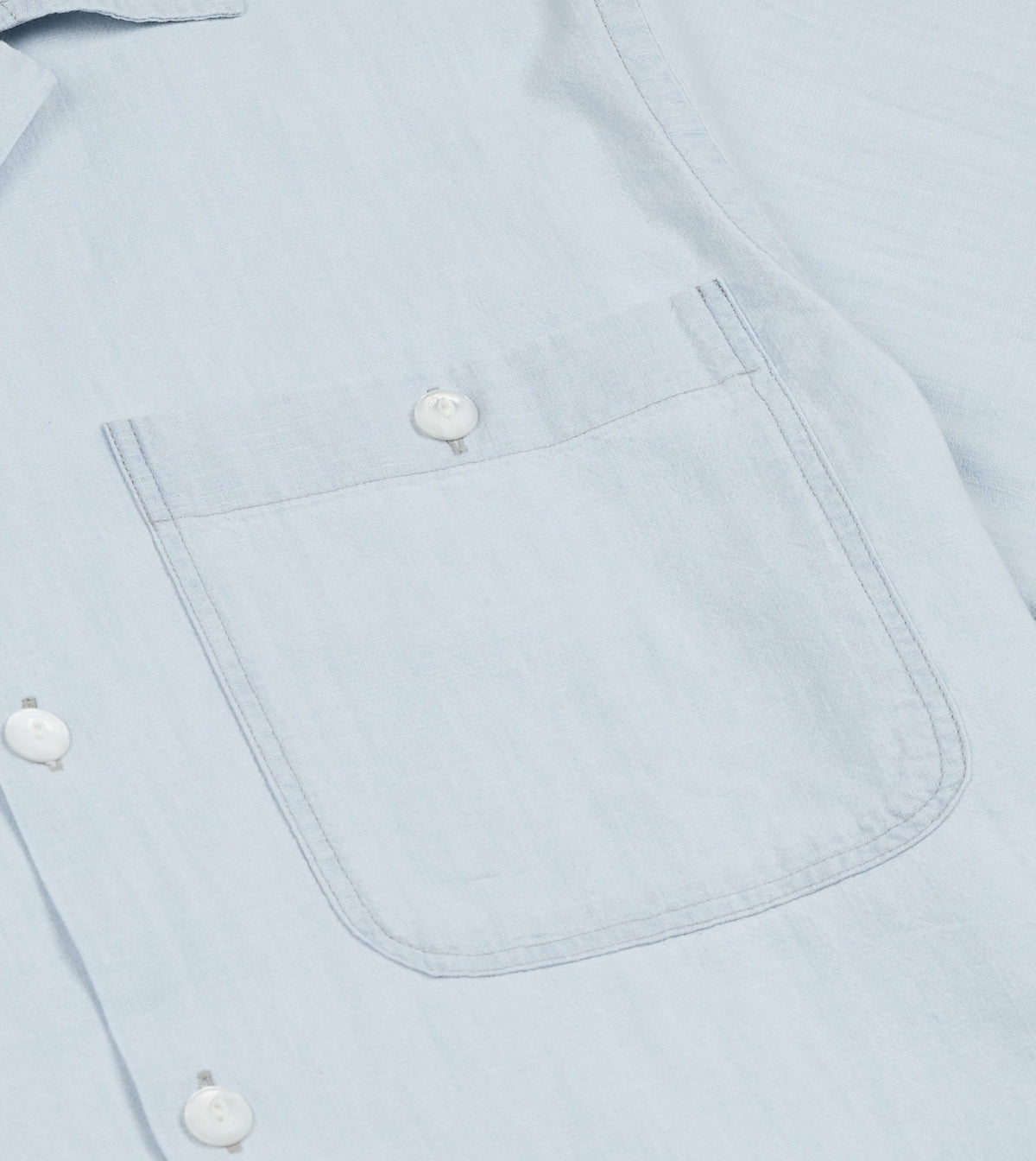 Drake's Blue Chambay Short Sleeve Camp Collar Shirt