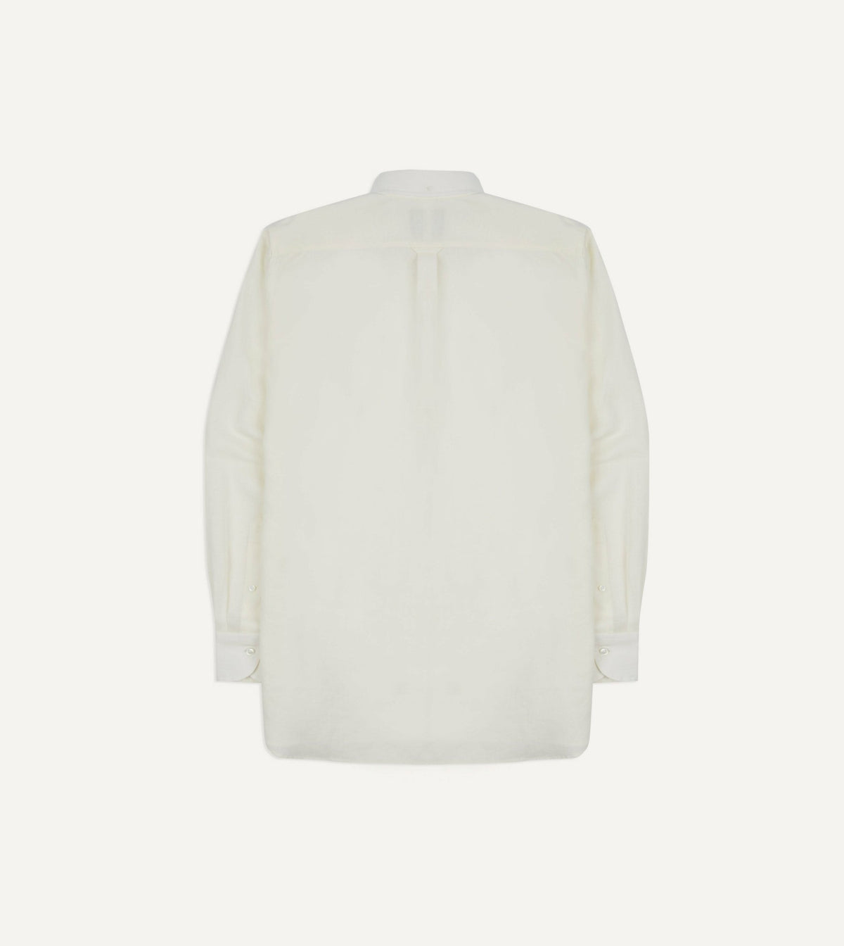 Drake's White Linen Button-Down Collar Shirt