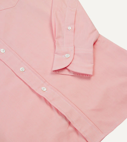 Drake's Pink Pinpoint Oxford Cotton Cloth Button-Down Shirt